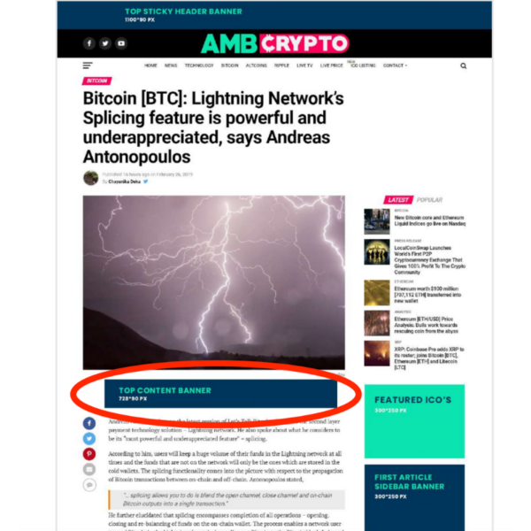 Advertise With Ambcrypto Banner Ad Top Content On Coinbound