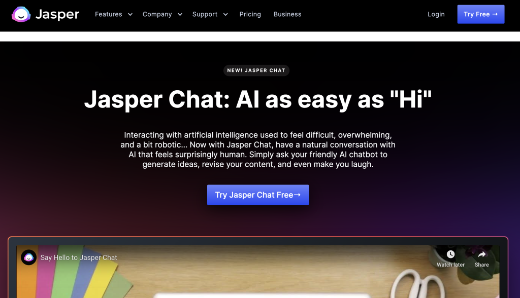 Jasper AI Chat Screenshot