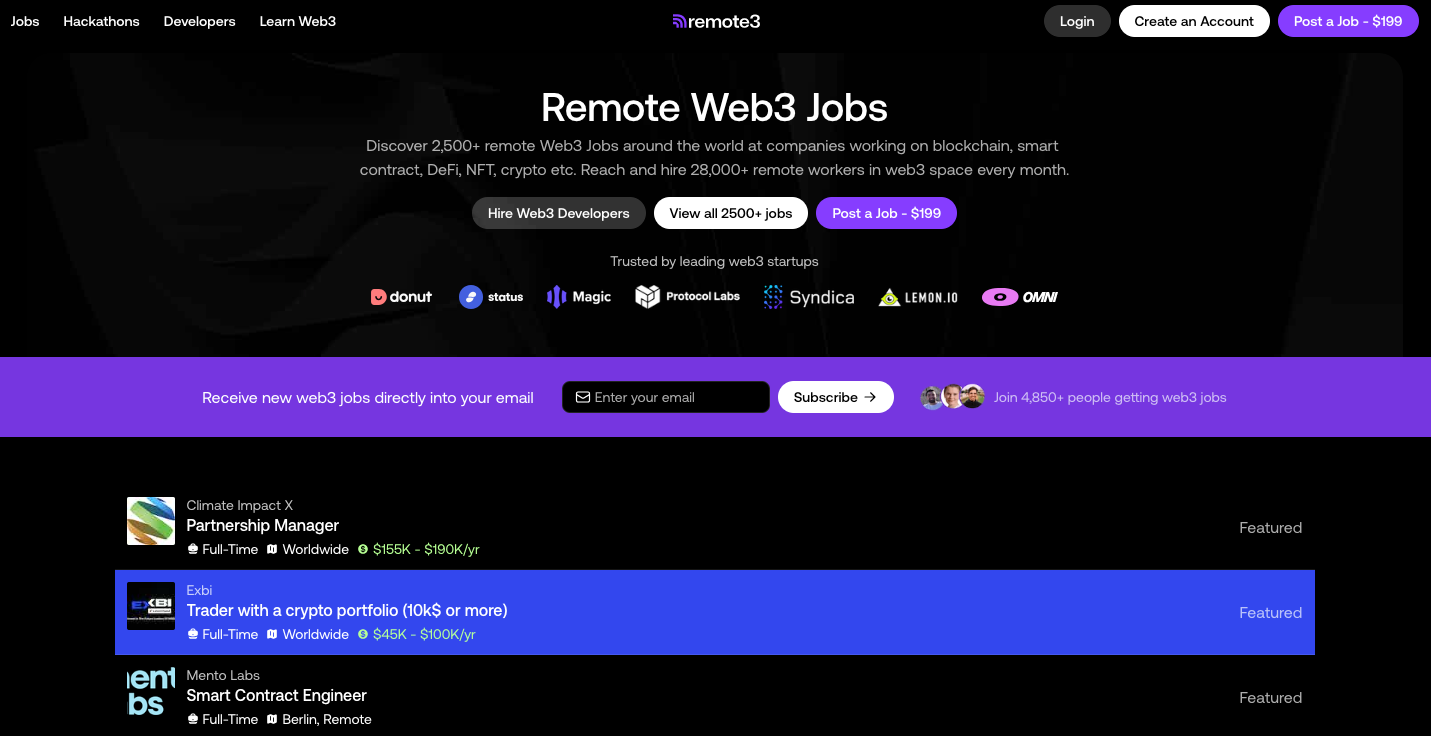 Web3 Jobs: Blockchain, Smart Contract and Crypto Jobs